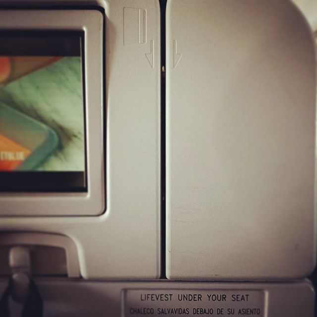 Lifevest under your seat, credit card slot in your face. #skyhopping #freewifi